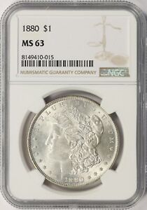 1880 Morgan Silver Dollar $1 NGC MS63