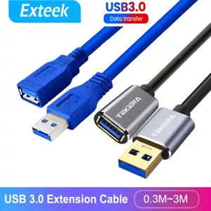 SuperSpeed USB 3.0 Male to Female Data Cable Extension Cord For Laptop PC Camera - Picture 1 of 19