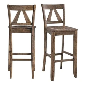 Picket House Furnishings Flynn 30" Bar Stool in Dark Walnut (Set of 2) - Picture 1 of 14