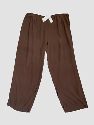 New Eileen Fisher Size 3X Stretch Georgette Crepe Pants Luxe Trouser $238 - Image 1 of 4