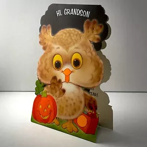 Vintage 1980 American Greetings HALLOWEEN Karte, FÜR ENKEL MIT LIEBE, süße Eule - Bild 1 von 10