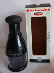 KitchenAid Hand Held Manual Food Chopper W/ Cap Stainless Steel Blades BLACK - Picture 1 of 10
