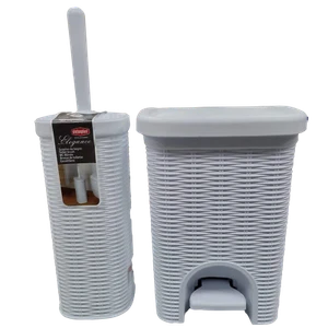 Mülleimer Vom Badezimmer Mit Bürstenhalter Korb Wc Serie Eleganz Set Bagn - Bild 1 von 6