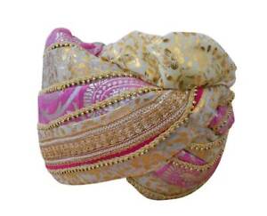 Men Hat Top Safa Indian Turban Handmade Silk Blend Small Pagri Pag 6 7/8