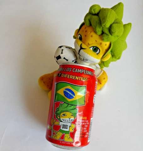 2010 FIFA WORLD CUP MASCOT ZAKUMI DOLL TOY AND COCA COLA CAN Cover