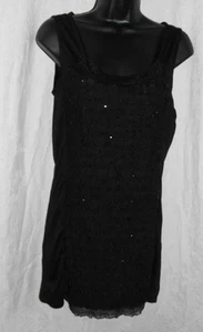 Cocomo Blouse Size S NWT Black Ruffled Spangles Sleeveless Polyester Blend Scoop - Picture 1 of 12