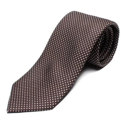 Галстук DRAKE'S London (E5080N-06871-6) 50 унций Royal Twill в горошек галстук КОРИЧНЕВЫЙ - Изображение 1 из 4