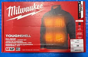 Milwaukee M12 Heated Toughshell Jacket Kit Black 3X-Large Battery 204B-213X NEW - Picture 1 of 5