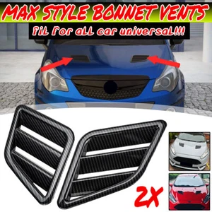 Carbon Look Hood Vent Max Style Bonnet Vent For HONDA Nissan LEXUS BMW Universal - Picture 1 of 13