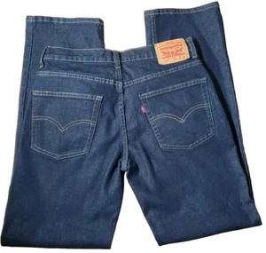 Levi's 514 Straight Jeans Boy's Size 16 Reg 28 X 28 Stretch Dark Blue Denim - Picture 1 of 5