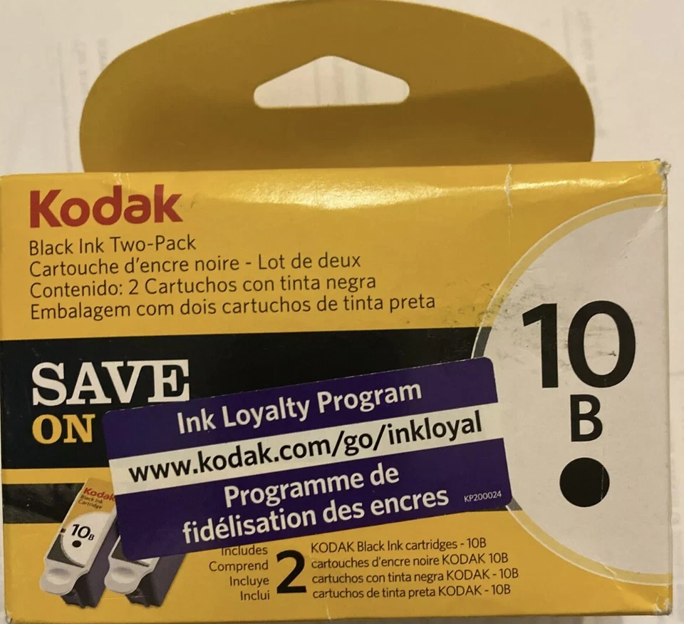 3 Kodak 10b Genuine Black Ink Inkjet Cartridge 6j2481