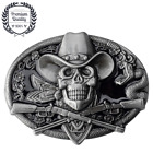 Metal Zinc Alloy Belt Buckle Western Cowboy Black Skull Gun Casual Fashion Style