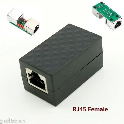 Lightning Arrester Ethernet Surge Protector RJ45 Adapter Network Protect Device - Image 1 of 4