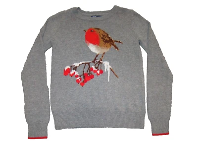 Suéter Gap Niños Niñas Talla Grande 10 Bird Berries Nieve Brillo Foto 1 de 4