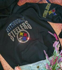 Pittsburgh Steelers Unisex Hoodie Sweatshirt size 2X Rhinestones New 