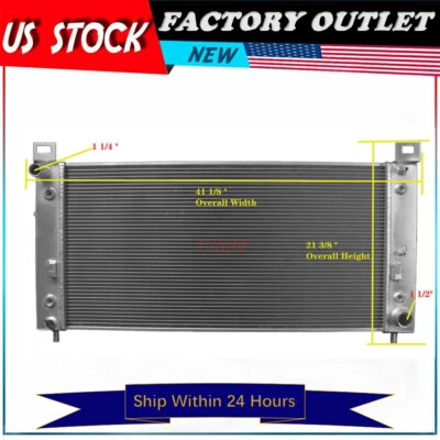 Radiador de aluminio 34" CORE para Cadillac Escalade V8 2002-2014 con EOC y TOC 3 FILAS Foto 1 de 4