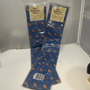 VINTAGE NOS GIBSON GIFT WRAP PAPER WRAPPING TISSUE GARFIELD DRUG STORE 2 SEALED - Picture 1 of 2