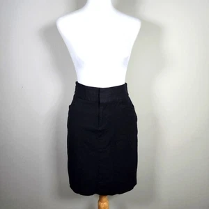 Banana Republic Black Skirt Womens 4 Preppy Corporate Office Funeral Pockets - Picture 1 of 13