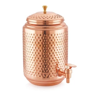 Olla de agua Matka de cobre para violonchelo Ayurveda contenedor de cobre puro no tóxico 5000 ml - Imagen 1 de 8