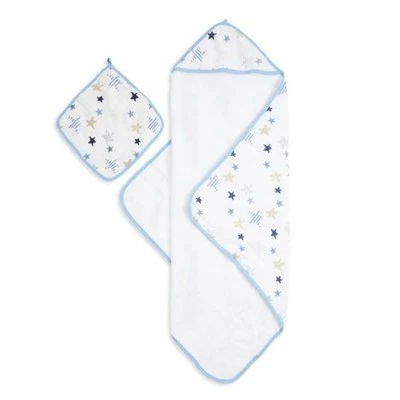 aden & anais Muslin Backed Hooded Towel Set - Rock Star - image 1 of 2
