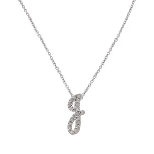 Collar Colleen Lopez Plata de Ley Diamante Transparente "J" Inicial, 16" - Imagen 1 de 1