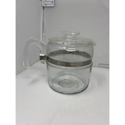 Cafetera percoladora vintage Pyrex 4-6 tazas y cubierta solo #7756 transparente sin astillas Foto 1 de 4