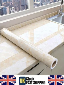 Self Adhesive Kitchen Worktop Covering Vinyl Wrap Cupboard Door Marble Stickers - Picture 1 of 8