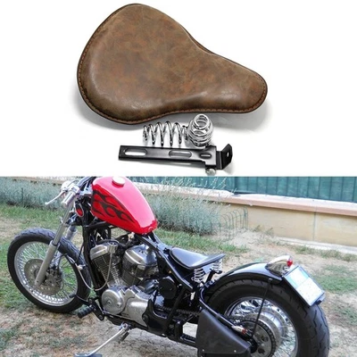 Assento solo driver PU marrom para Honda VT750 VT1100 VTX1300 VTX1800 bobina personalizada - Imagem 1 de 4