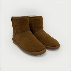 NEU Minnetonka Olympia kurze Stiefel goldbraun Damen 6 Wildleder Lammfell gefüttert - Bild 1 von 10