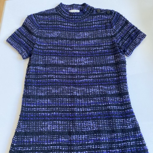KATE SPADE Abito foderato manica corta con bottoni Kare Spade misto lana BouclevPlaid taglia 8