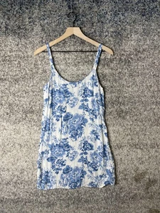 Reformation Dress Womens 4 White Blue Floral Slip Mini Spaghetti Strap Sundress - Picture 1 of 6