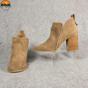 Madden Girl Evita Ankle Booties Brown Side Zip Block Heels Women's Size 10 M - Picture 1 of 11