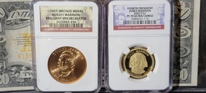 2007-S Presidential Dollar James Madison NGC PF70UCAM w/ Wife Medal Brilliant Un - Picture 1 of 6