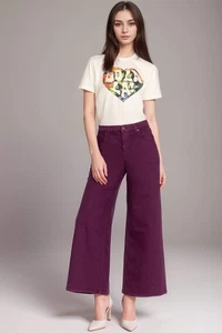 Johnny Was Purple Mademoiselle Wide Leg Jean RD2224-9 - Picture 1 of 12