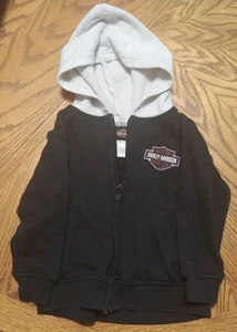 Harley Davidson Full Zip Hoodie Jacket Boys 4T Casual Pullover Pockets - Picture 1 of 4