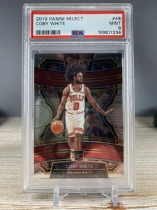 Coby White 2019-20 Panini Select #48 RC PSA 9 Chicago Bulls - Imagen 1 de 2