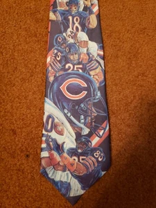 Corbata de fútbol Ralph Marlin vintage 1990 Chicago Bears poliéster - Imagen 1 de 13