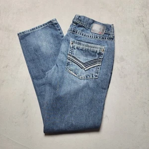 Axe & Crown Slim Fit Denim Jeans Herren Etikett 32 x 32 Distressed bestickt Hose - Bild 1 von 12