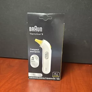 Braun ThermoScan 3 Ohrthermometer 3030 Säuglinge, Kinder Erwachsene IRT3030 Gelb Neu - Bild 1 von 4