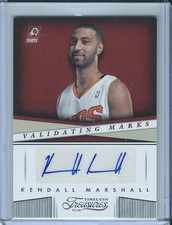 2013-14 Panini Timeless Treasures Validating Marks #1 Kendall Marshall Auto Card