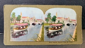 Antique 1906 Stereograph Stereoview Card WEST LAGOON WORLD’S FAIR ST LOUIS #34 - Picture 1 of 3