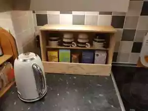 Handgefertigte französische Holz Weinkiste TEE & KAFFEE Station Küche Organizer & Aufräumen>> - Bild 1 von 11
