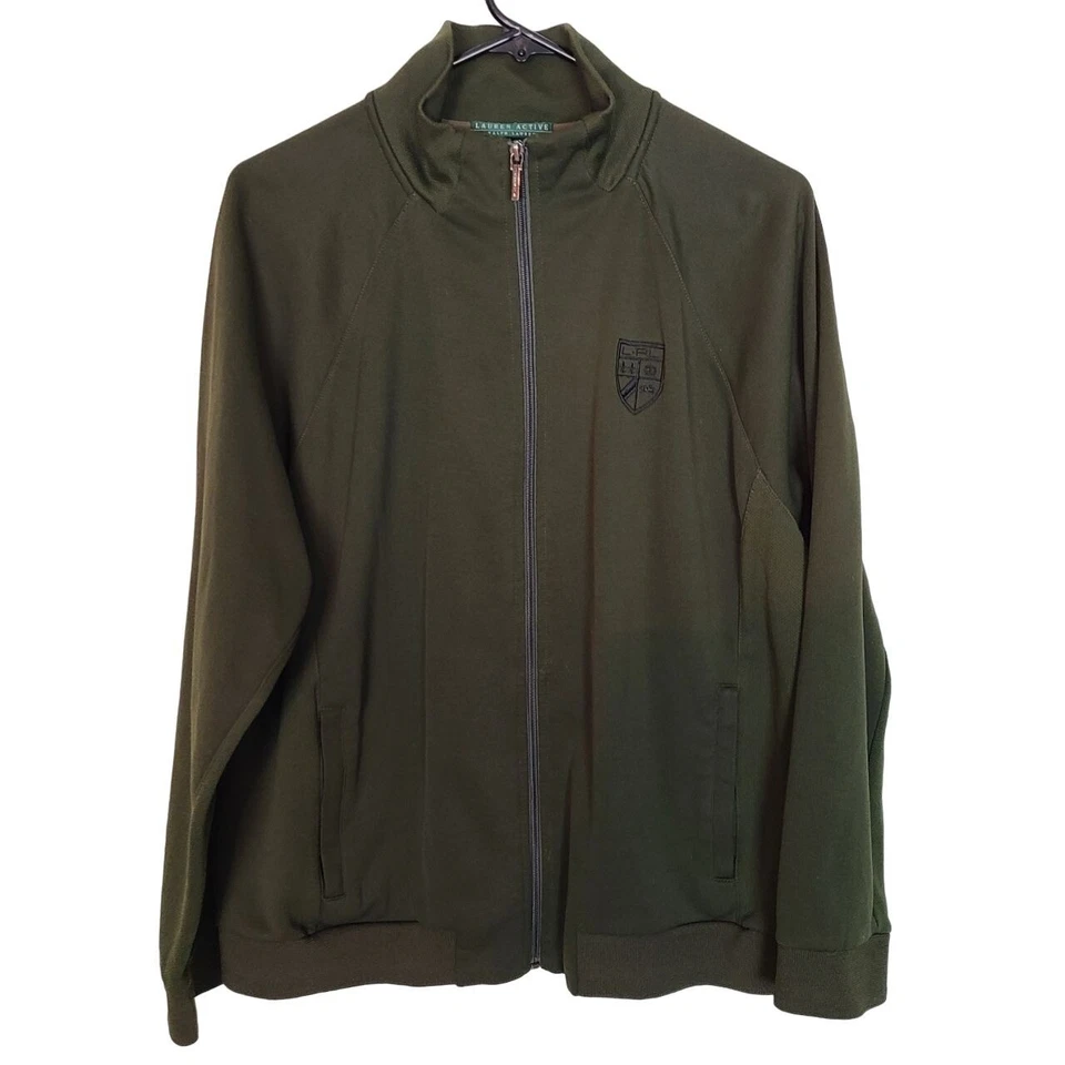 Lauren Active Ralph Lauren Mujer 2X Verde Oliva Cremallera Completa Sudadera Chaqueta Foto 1 de 4
