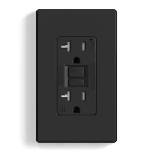 ELEGRP GFCI Steckdose 20 AMP, Selbsttest GFI elektrische schwarze Steckdose - 6er Set - Bild 1 von 8