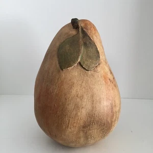 Übergroße braune Birne Figur Obst Statue Dekor Keramik extra groß 10" hoch - Bild 1 von 17