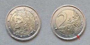 ITALIA 2 EURO DANTE 2011 ERRORE DI CONIO [E_017] - Foto 1 di 2