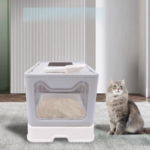 Automatic Cat Litter Box Safety Protection With Filter Clear Door Large Space - Picture 1 of 9