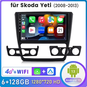 6+128G 8 Kern Für Skoda Yeti 2008-2013 Android 13 Autoradio GPS Navi Wifi BT FM - Bild 1 von 13