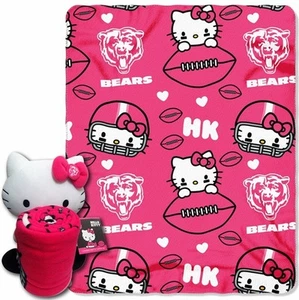 Chicago Bears Throw Set Hello Kitty 11554 - Picture 1 of 1