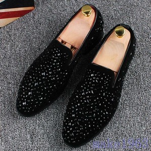 Men Hot Bling Slip On Loafers Rhinestones Driving Nightclue Shoes Trendy Leisure
